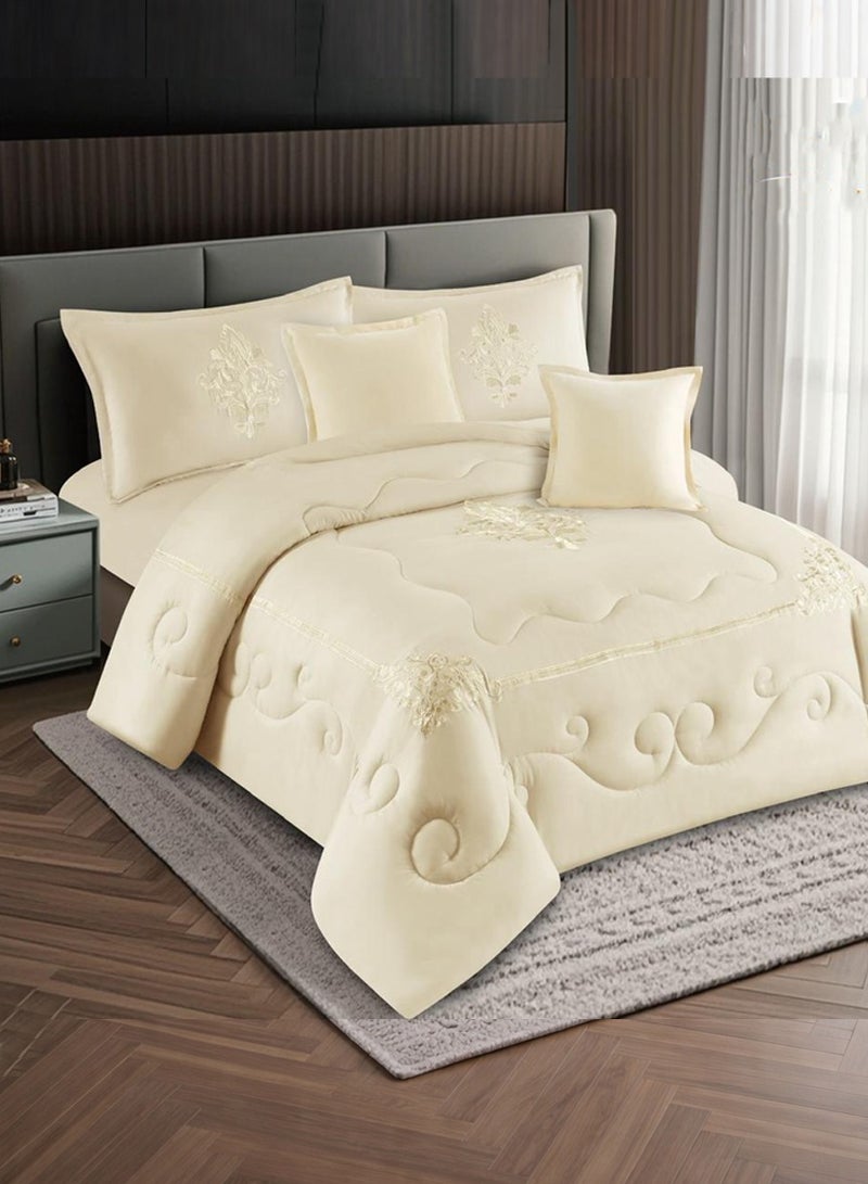 Infinity Luxury Summer Bedding Set – 4 Pieces (One and a Half Size) – Soft Quilt 210×160 cm – Fitted Sheet 200×120 cm – Pillowcase 80×50 cm + Decorative Pillowcase 50×50 cm - Image 1